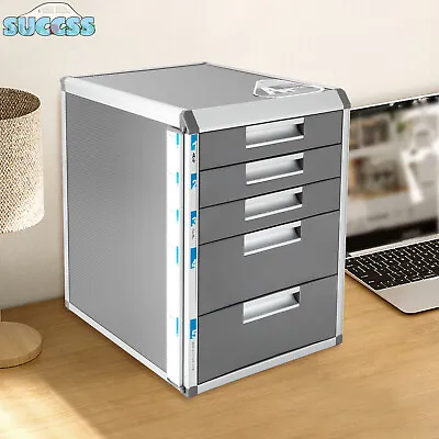 Office Filing Cabinet 5/7 Drawer Aluminum Alloy File Cabinet W/ Lock Desktop NEW • $69.99