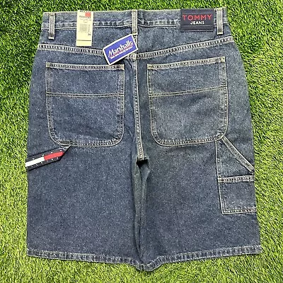 Vintage NWT Tommy Hilfiger Baggy Carpenter Denim Jean Shorts Size 36 • $49.99