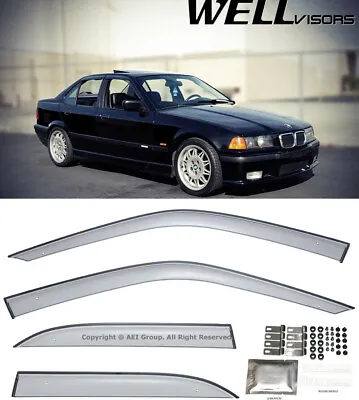 For 92-98 E36 BMW 3-Series Rain Guards WELLvisors Window Visors Side Deflector • $66.99