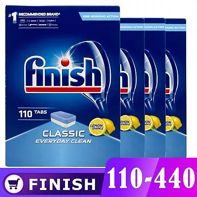 Finish Classic Clean Dishwashing Tablets Tabs Caps Classic Lemon Sparkle 110-440 • $32.95