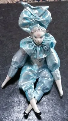 Sugar Loaf Classiques China Doll Clown Harlequin Mardi Gras Jester Light Blue • $21.99