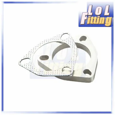 2.5  2 1/2  Inch 3-Bolt Stainless Steel Downpipe Exhaust Flange And Gasket • $19.99