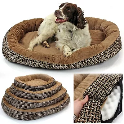Deluxe Orthopaedic Soft Dog Bed Pet Warm Basket Fleece Lining Cushion Puppy Cat • £14.99