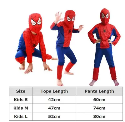 £5.99 • Buy Kids Boys Spiderman Superhero Costume Dress Up Clothes Outfits Cosplay Costume 