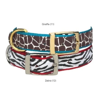 Safari Animal Print Dog Collars By Zack & Zoey In 2 Colors/Patterns & 4 Sizes • $10.99