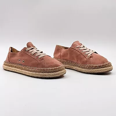 Zara Trafaluc Wmn Pink Suede Espadrille Platform Lace-up Sneaker 8-8.5US EUR39 • $29