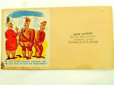 WWII Humorous Military Envelope 1942 • $5.95