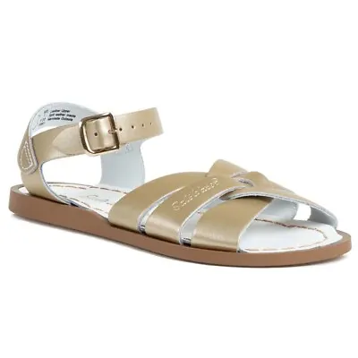 Sun-San SALTWATER SANDALS Girls Metallic Gold Leather Sandals - Infants Size 8 • $12