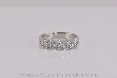 $49.50 • Buy Jose Hess Sterling Silver Staggered Cubic Zirconia Cluster Band Ring 925 Sz: 10