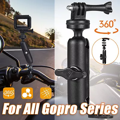 Motorcycle Handlebar / Mirror Bar Bracket Mount Holder For Gopro Camera Clamp UK • £10.89