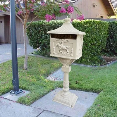 Mailbox Metal Rust Free Postal Letter Slot Box Pedestal Secure Pony Locking New • $236.97