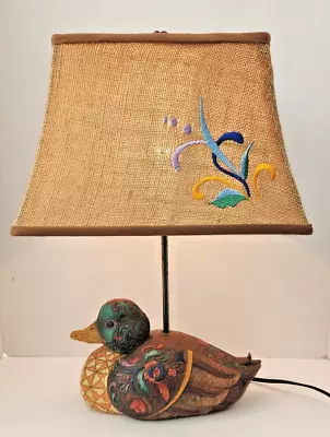 Vintage Jim Shore Heartwood Creek Duck Decoy Table Lamp 2004 W/shade • $44.99