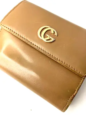 $224.88 • Buy Gucci Vintage Gg Marmont Leather Wallet Logo Bifold Purse Beige Brown Italy