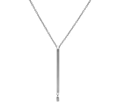 Steel By Design  Y  Shape Vertical Bar Necklace 18  Stainless Steel • $20.19