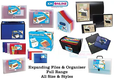 EXPANDING FILES Organiser Folder Document Pocket Subject Storage Wallet RANGE • £5.59