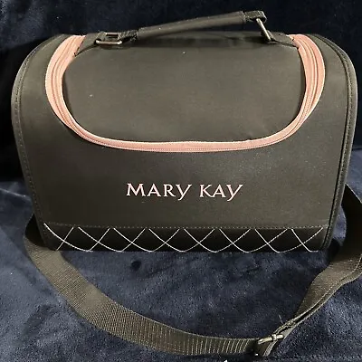Mary Kay Black & Pink Zippered Travel Case Semi Hard Side Tote Bag 13 X9 X8  • $39.99