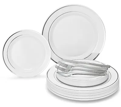 $13.90 • Buy   OCCASIONS   Bulk Wedding Party Disposable Plastic Plates & Silverware 