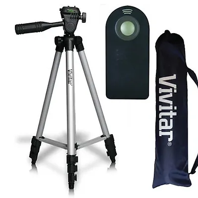  50  Pro Vivitar Tripod + Remote For Canon Eos Rebel Nikon Dslr Sony Alpha Dslr • $26.64