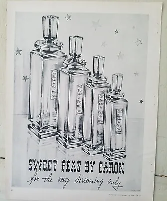 1952 Caron Sweet Pea Perfume Bottles For Very Discerning Ad • $9.99