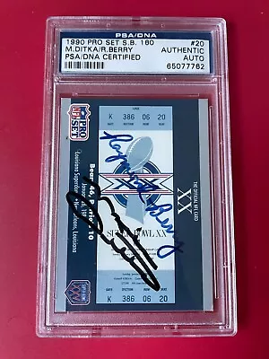 Mike Ditka Raymond Berry 1990 Pro Set SB Card Signed Auto PSA/DNA Slabbed • $129.99