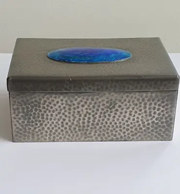 £195 • Buy Arts & Crafts Pewter Box With Large Enamel Cabochon.