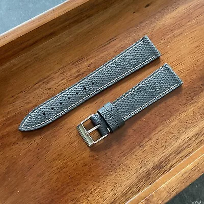 19mm Grey Grained Calf Leather Luxury Vintage Watch Strap Band Made In Italy • $136.91