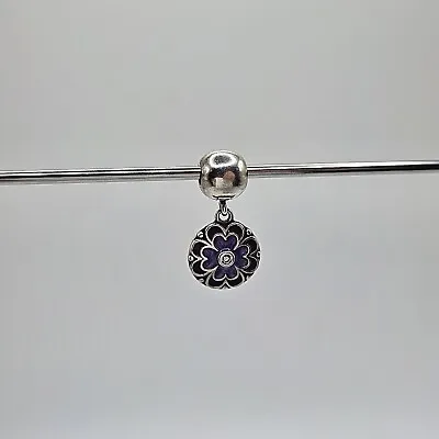 Genuine Pandora Purple Enamel Dogwood Dangle Flower Clip Charm ALE925 #790957LCZ • £38