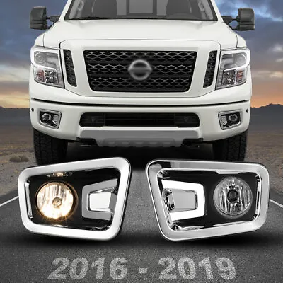 Fog Lights Lamps Pair For 2016-2019 Nissan Titan + Wiring + Switch Kit W/ Bulbs • $64.99