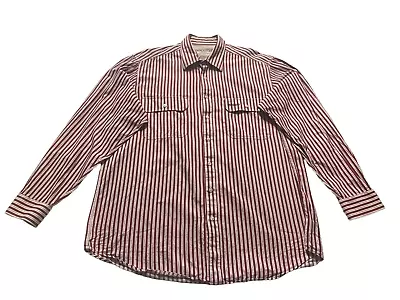 RM Williams Stockyard Long Sleeve Shirt Relaxed Fit Red Stripe Size 2XL • $44.95