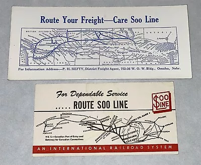 2 Vintage Soo Line Railroad Advertising Ink Blotters • $24.99