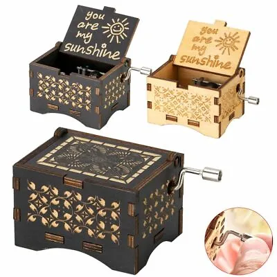 $7.71 • Buy You Are My Sunshine Wooden Music Box Engraved Musical Case Toy Kids Gifts Friend