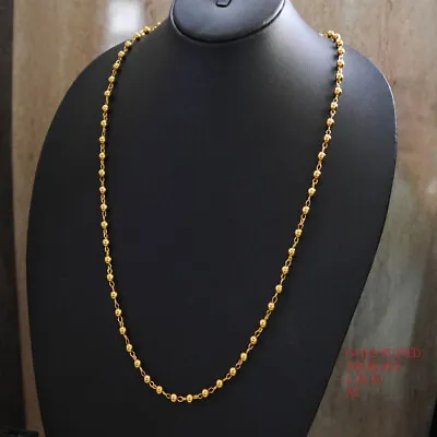 Real Looking 22 Ct Gold Plated Chain - Necklace Party Wear Kapa Indian Jewelry • £14.99