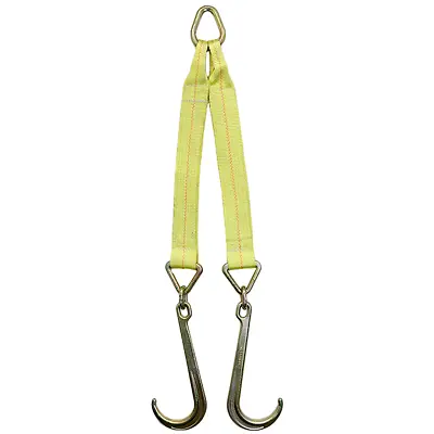 V Bridle Tow Straps 3  X 24  W/ 15  J Hooks 16200 LBS Rollback Car Hauler • $56.99