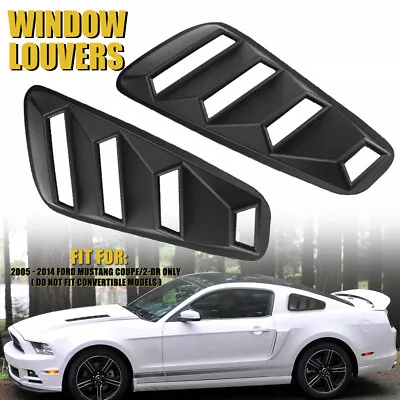 2x 1/4 Quarter Side Window Louver Cover For 2005 - 2014 Ford Mustang Coupe /2-DR • $25.99