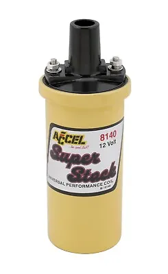 Accel Super Stock Yellow 40000 Volt 12v Ignition Coil Chevy Ford Mopar Bop • $152.78