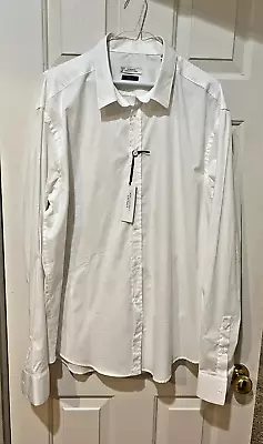 Versace Collection Trend Button Shirt Adult 18 / 45 White Long Sleeve Mens • $80