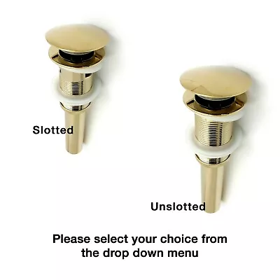 £14.69 • Buy Basin Waste Click-Clack Slotted Unslotted Dome Brass Sink Pop Up Plug Push