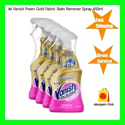 4x Vanish Preen Gold Fabric Stain Remover Spray 450ml EBC • $48.99