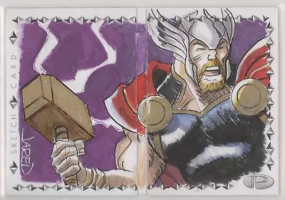 2019 Upper Deck Marvel Premier Jared Hickman Thor Dual Panel Sketch Card 1/1 • $100