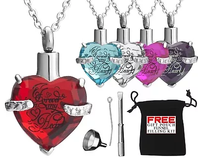 Urn Necklace Cremation Jewellery Heart Pendent For Ashes Memorial Funeral Locket • £8.99