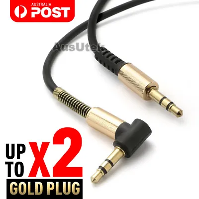 Aux 3.5mm Jack Male To Male Right Angle Audio Cable Auxiliary Extension Cord 1M • $8.95