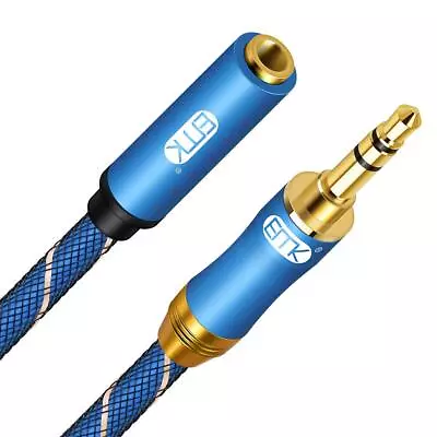 EMK Headphone Extension Cable 3.5mm Audio Extension Cable[24K Gold-PlatedHi-Fi • £9.99