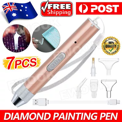 5D Diamond Painting Pen USB Diamond Painting Tool LED Light Point Drill Accessor • $6.95