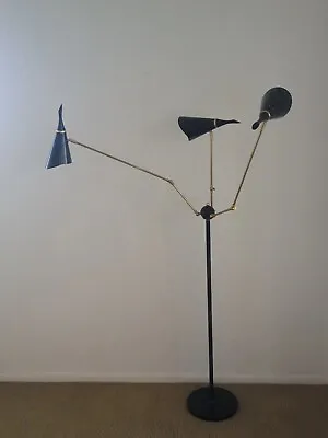 BLACK FLOOR LAMP Light With Movable Arms Arteluce Eames Stilnovo Mid Century • $494.02