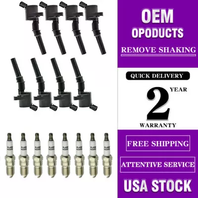 8 Ignition Coil Spark Plug Pack For Ford F150 Expedition 2000-2004 4.6L 5.4L USA • $55.05