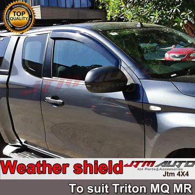 $53.09 • Buy Weather Shields Window Visors To Suit Mitsubishi Triton MQ MR Extra Cab 2015+