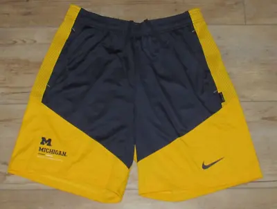 Nike Michigan Wolverines Dri-FIT On-Field Maize Blue Football Shorts Men Medium • $38.24