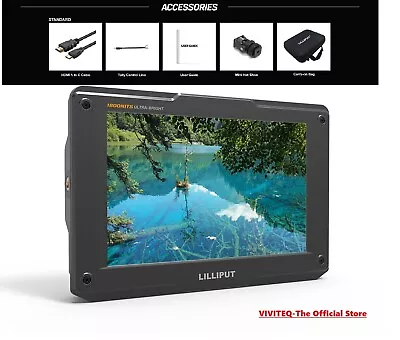 LILLIPUT H7 4K 7  Field Monitor 1800nit HDMI In&Out 3D Lut Peaking + F970 Batter • £201.79