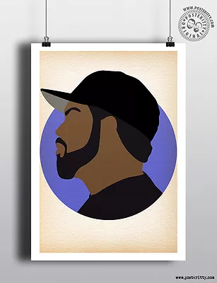 £4 • Buy ICE CUBE - Minimalist Hip Hop Heads Hair Poster Minimal Posteritty Art NWA Band