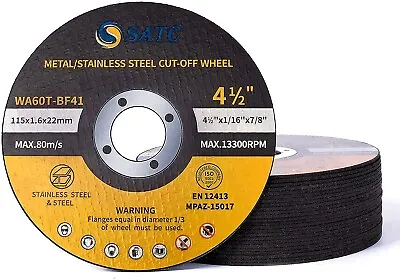 50 Pack 4.5  Cut Off Wheels 4-1/2 X1/16 X7/8  Metal Stainless Steel Cutting Disc • $28.99